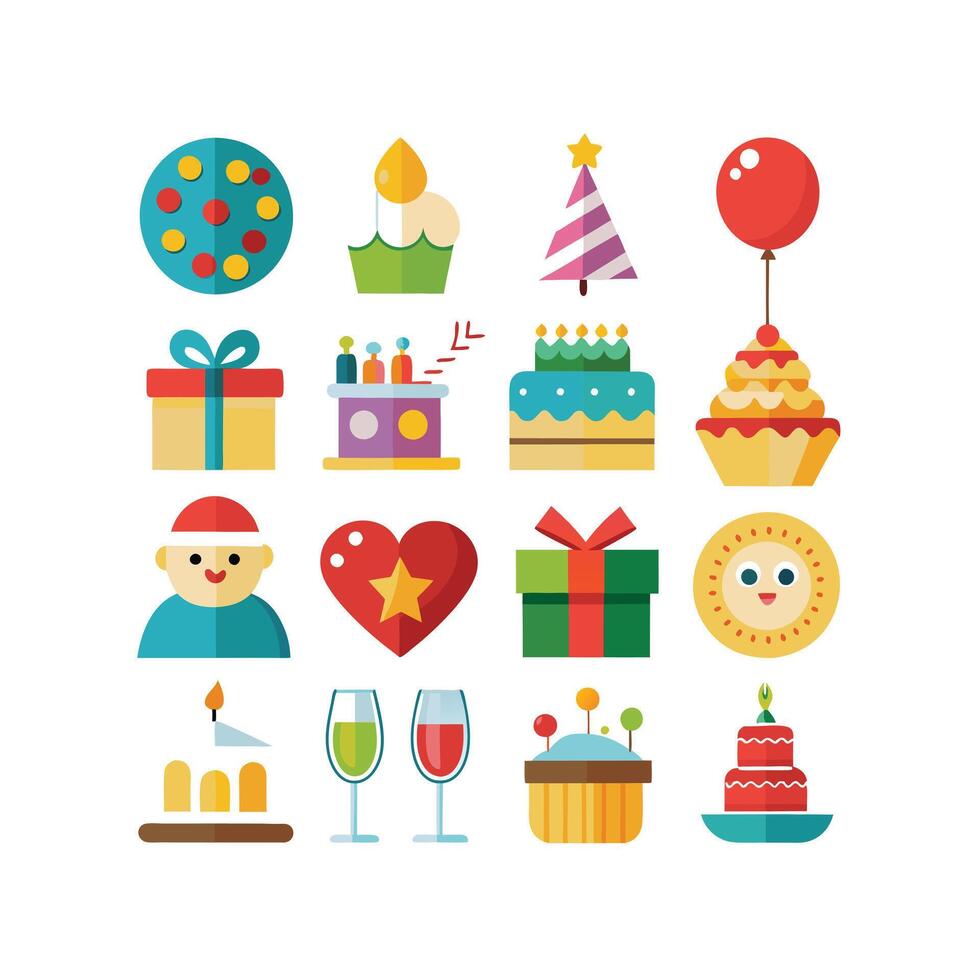 Holiday and Event Icon Set Collection Illustration vector