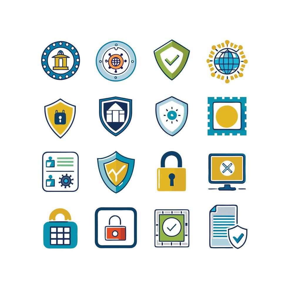 Security Icon Set Collection Illustration vector