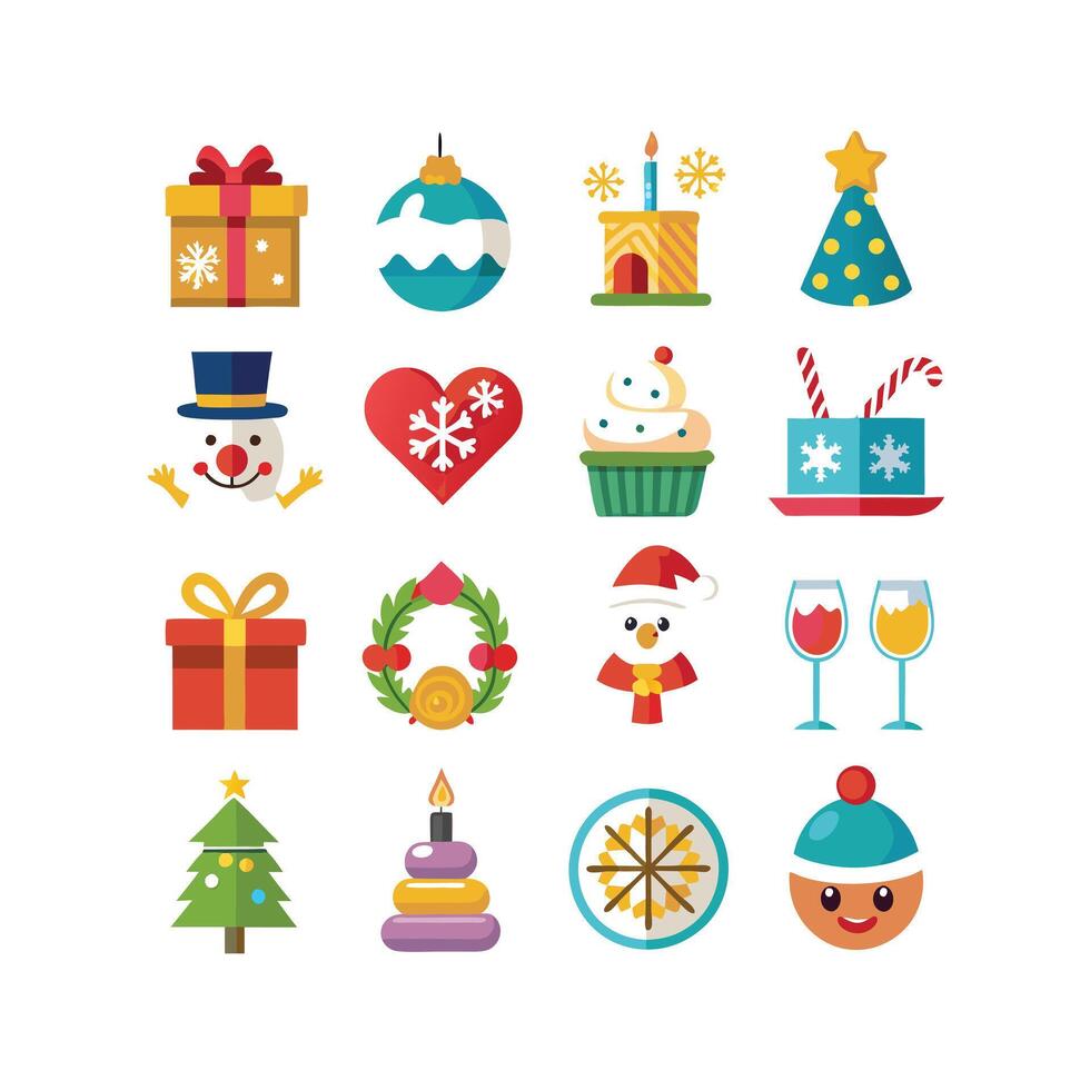 Holiday and Event Icon Set Collection Illustration vector