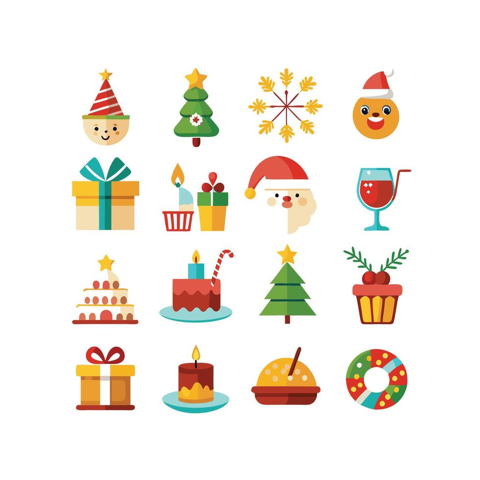 Holiday and Event Icon Set Collection Illustration vector