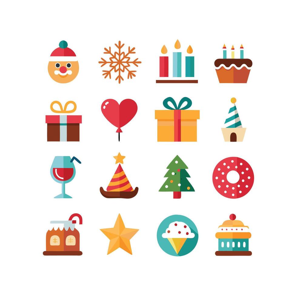 Holiday and Event Icon Set Collection Illustration vector