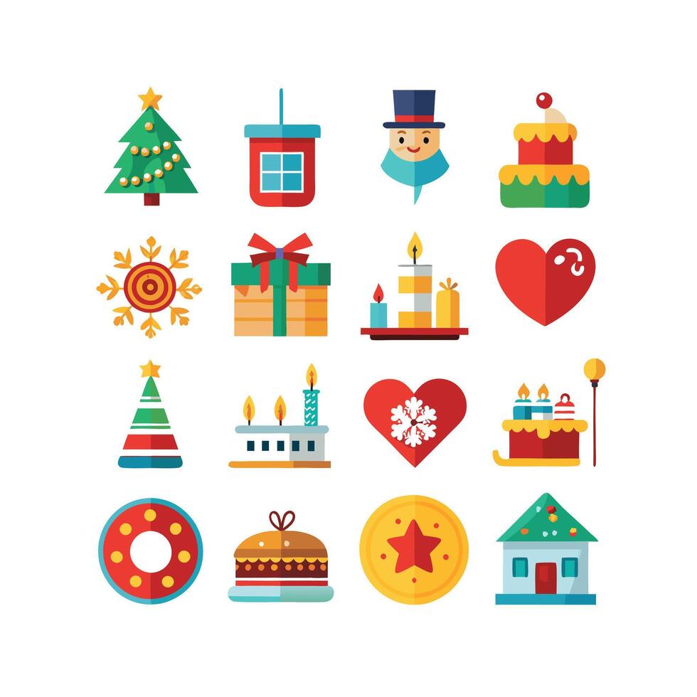 Holiday and Event Icon Set Collection Illustration vector