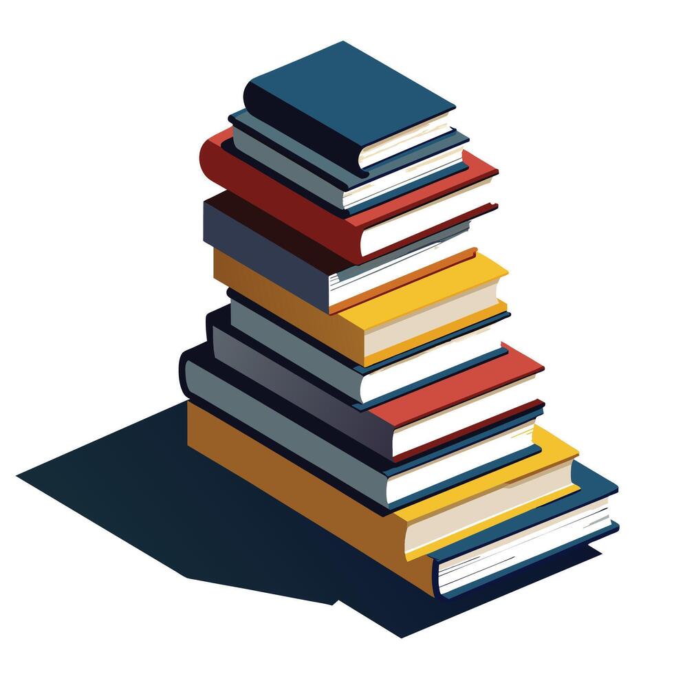 Book stack Illustration concept vector