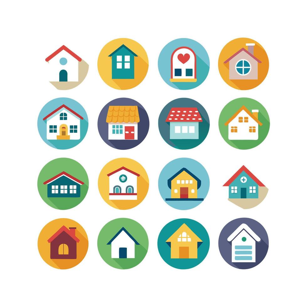 Home and Real Estate Icon Set Collection Illustration vector