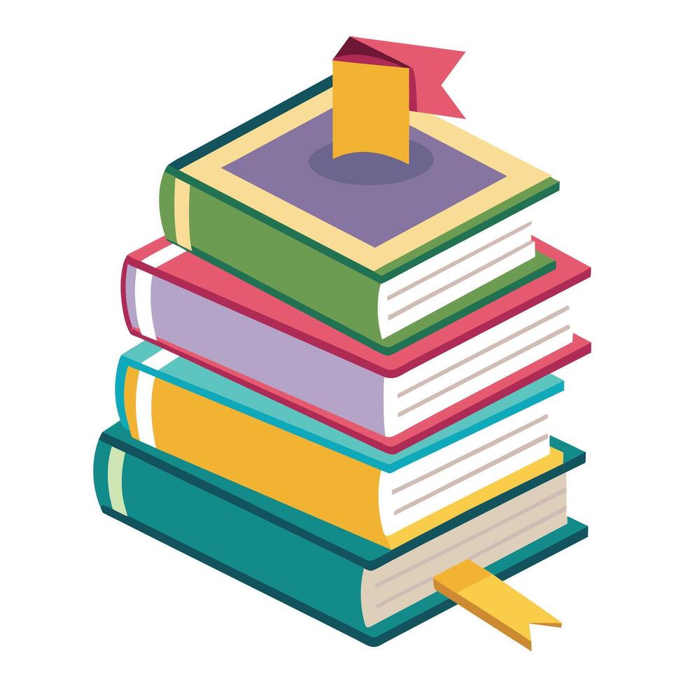 Book stack Illustration concept vector