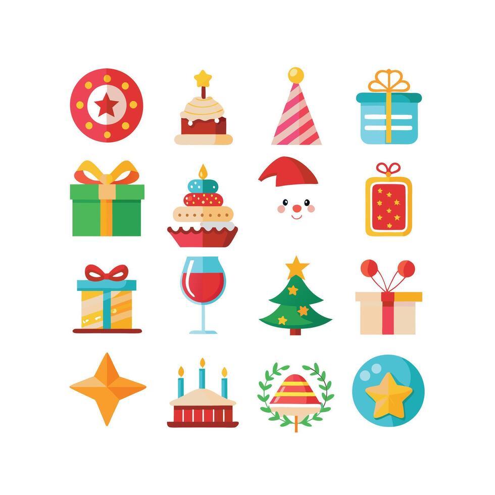 Holiday and Event Icon Set Collection Illustration vector