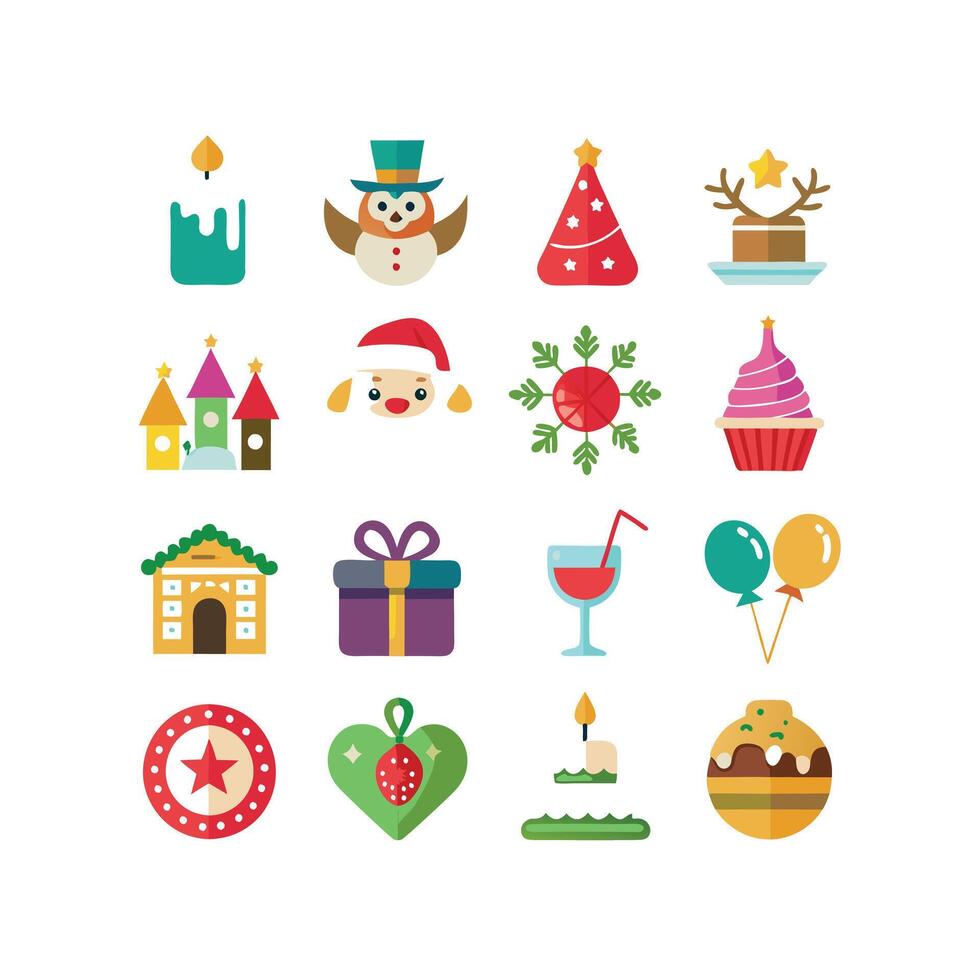 Holiday and Event Icon Set Collection Illustration vector