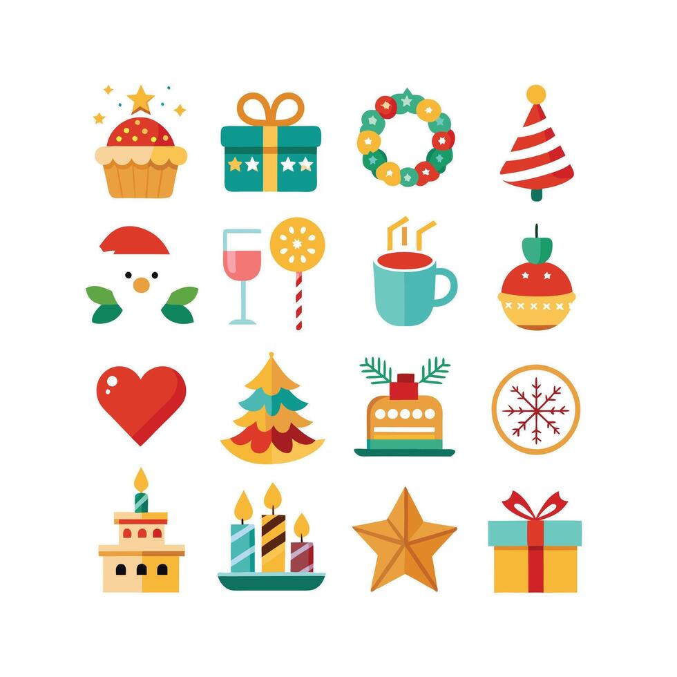 Holiday and Event Icon Set Collection Illustration vector