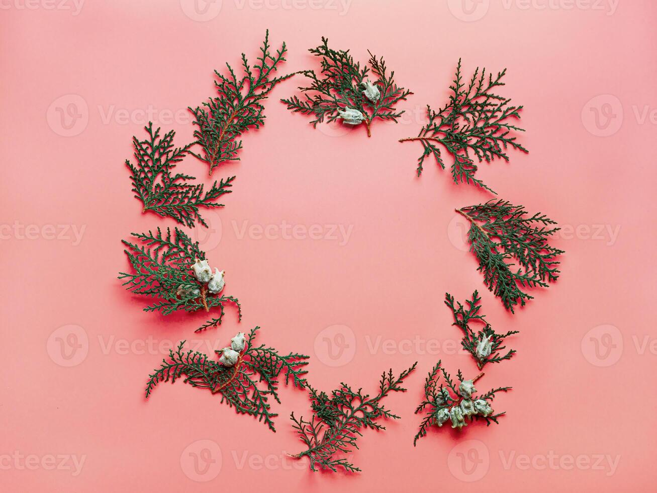 Minimal Christmas pattern with copy space photo