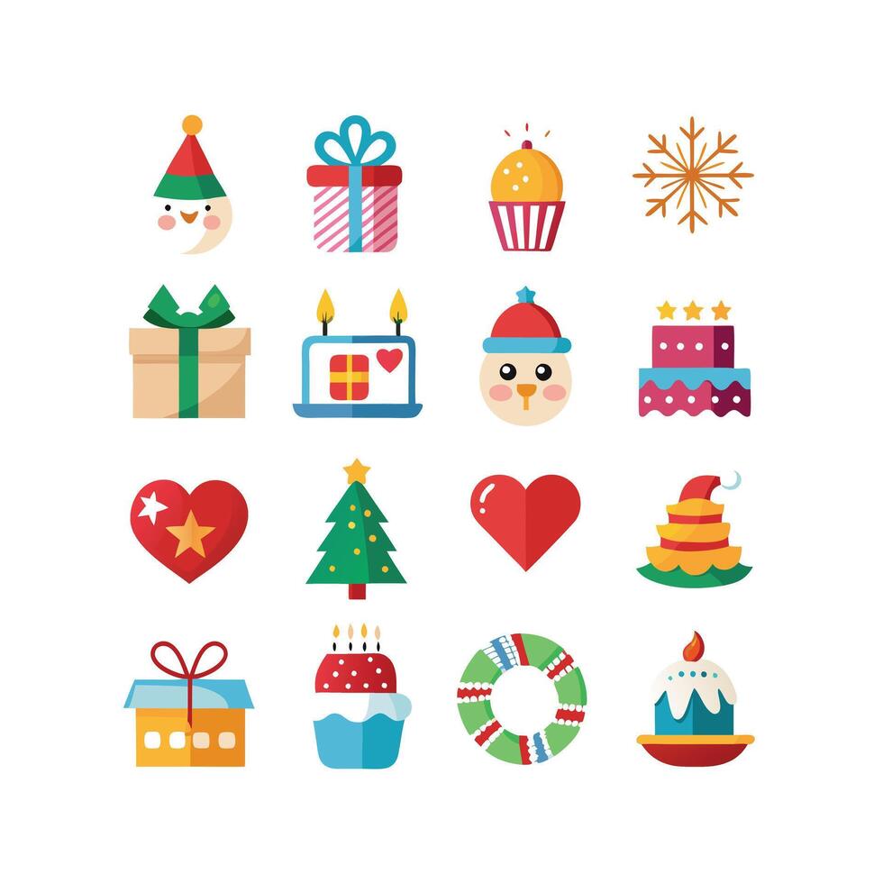 Holiday and Event Icon Set Collection Illustration vector