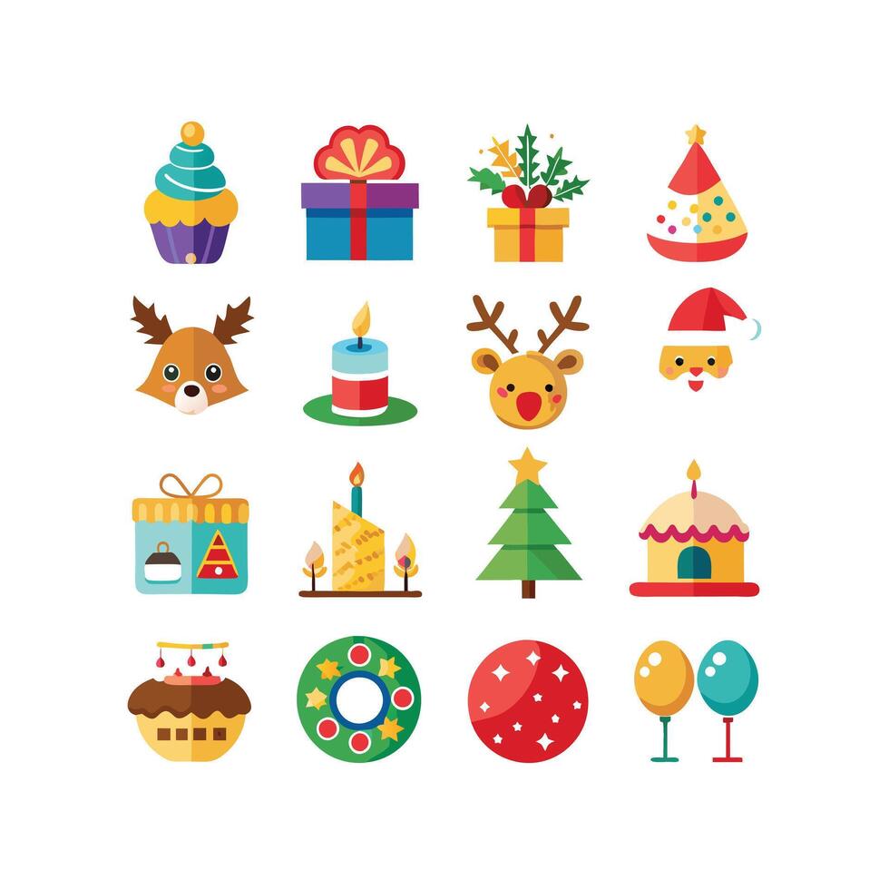 Holiday and Event Icon Set Collection Illustration vector