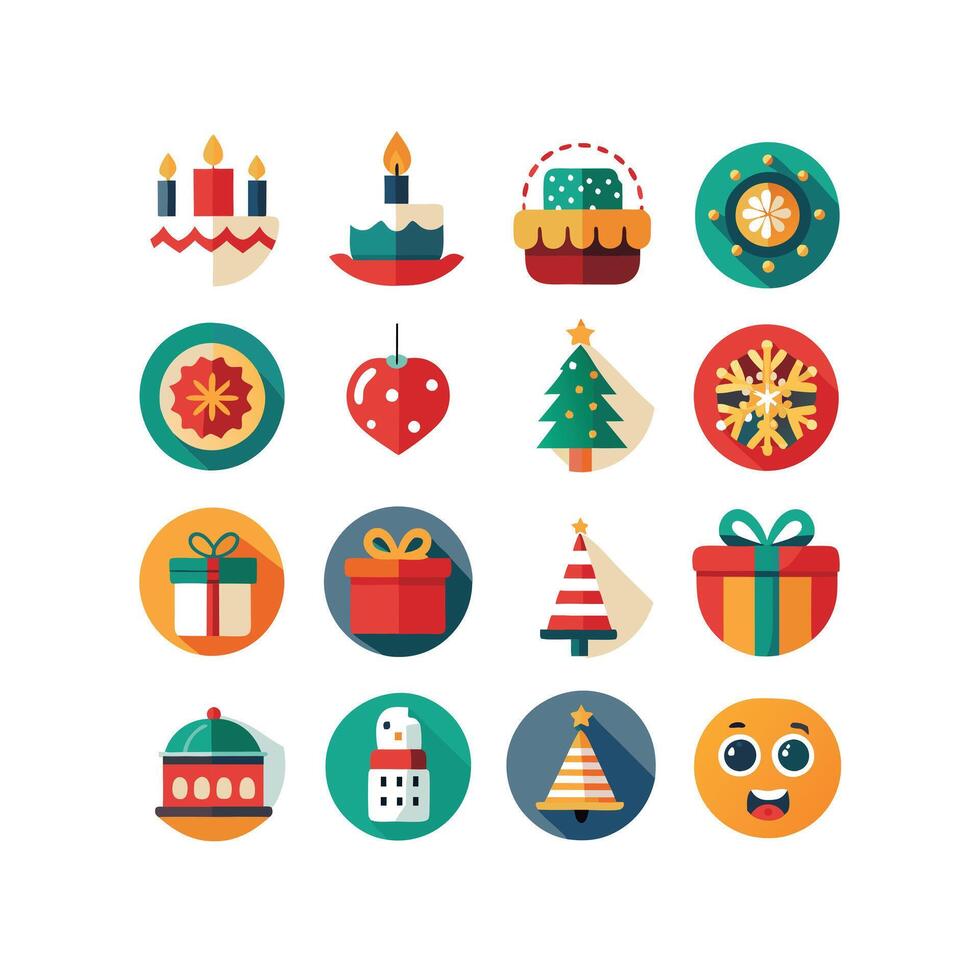 Holiday and Event Icon Set Collection Illustration vector