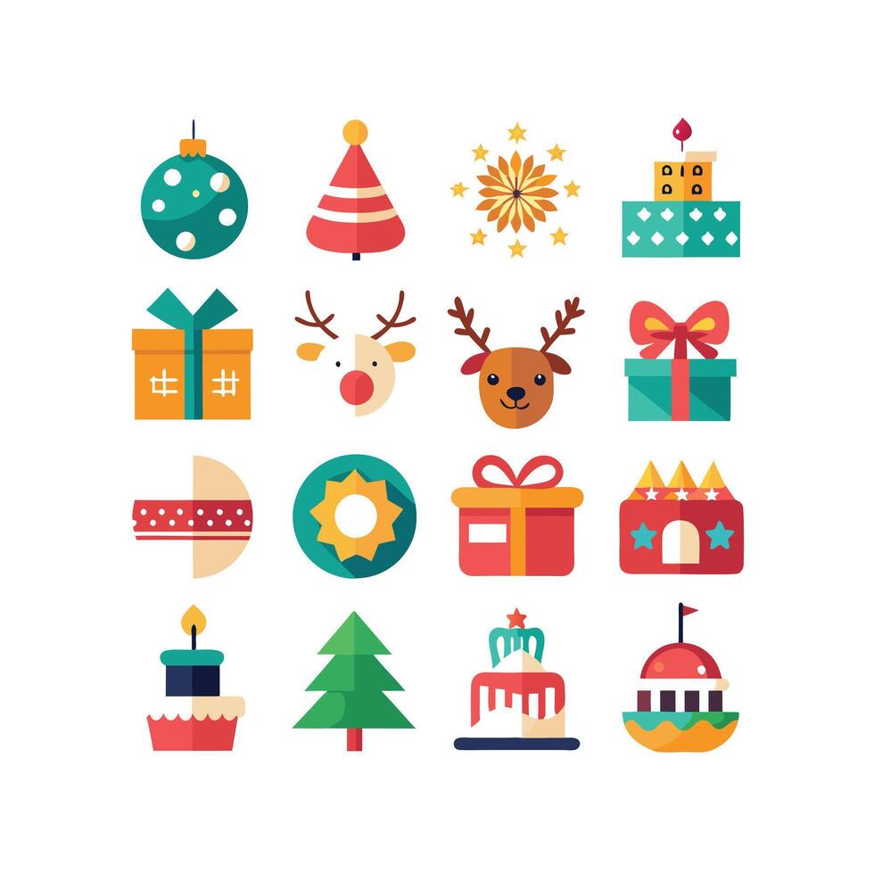 Holiday and Event Icon Set Collection Illustration vector