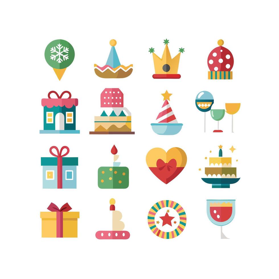 Holiday and Event Icon Set Collection Illustration vector