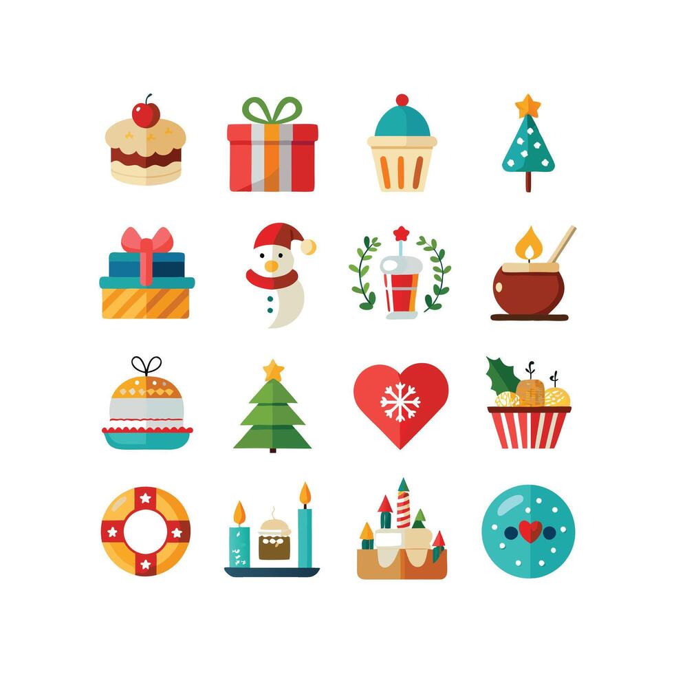 Holiday and Event Icon Set Collection Illustration vector