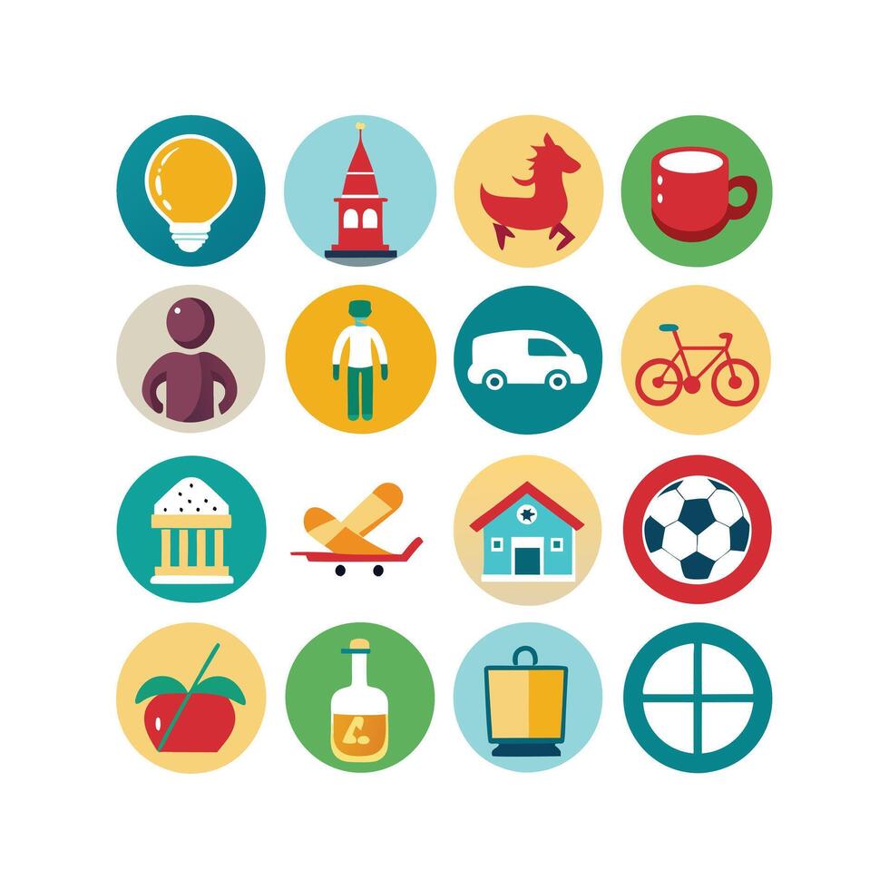 Lifestyle and Leisure Icon Set Collection Illustration vector