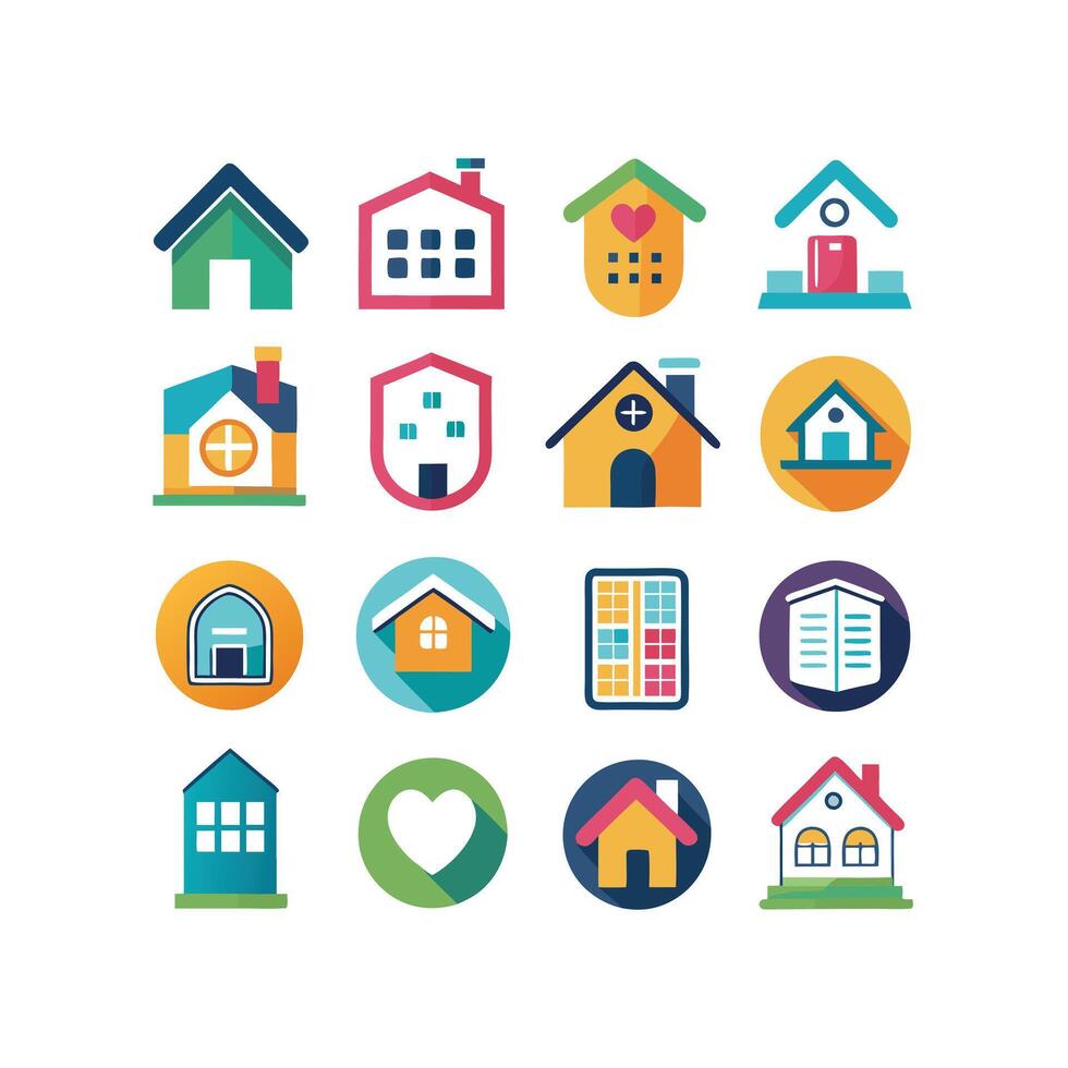 Home and Real Estate Icon Set Collection Illustration vector