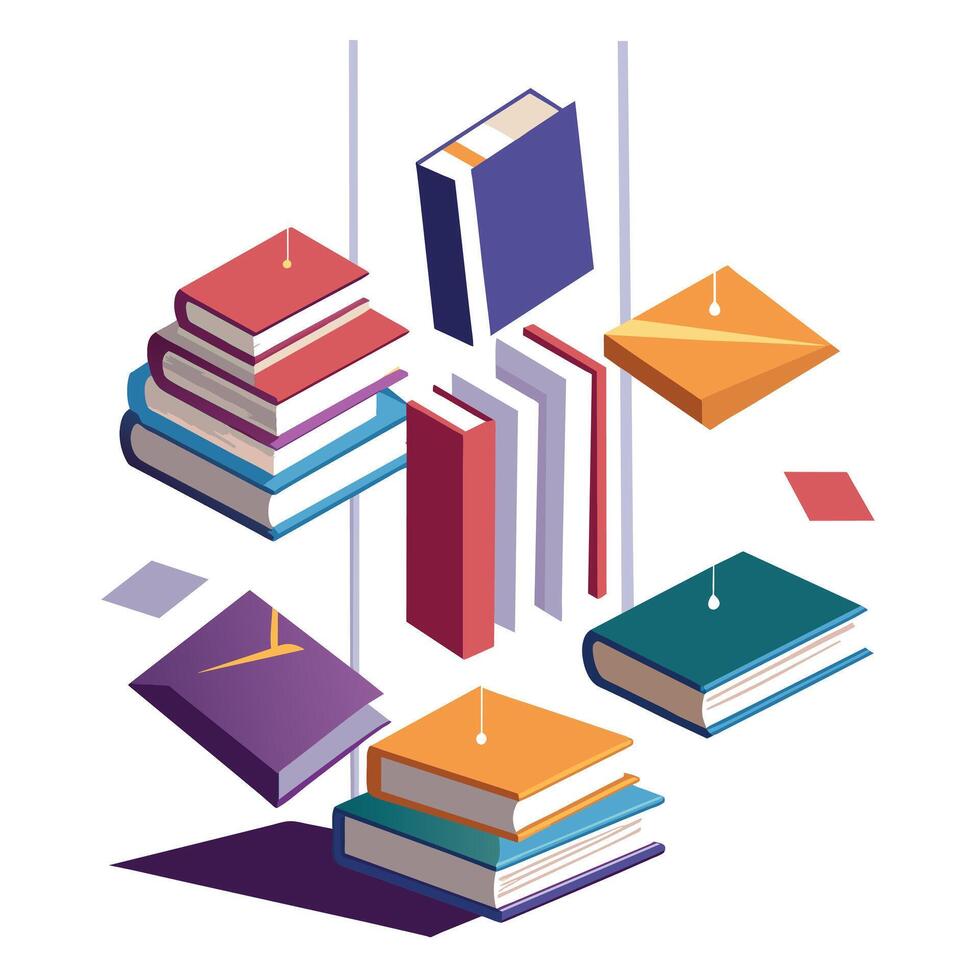Book stack Illustration concept vector