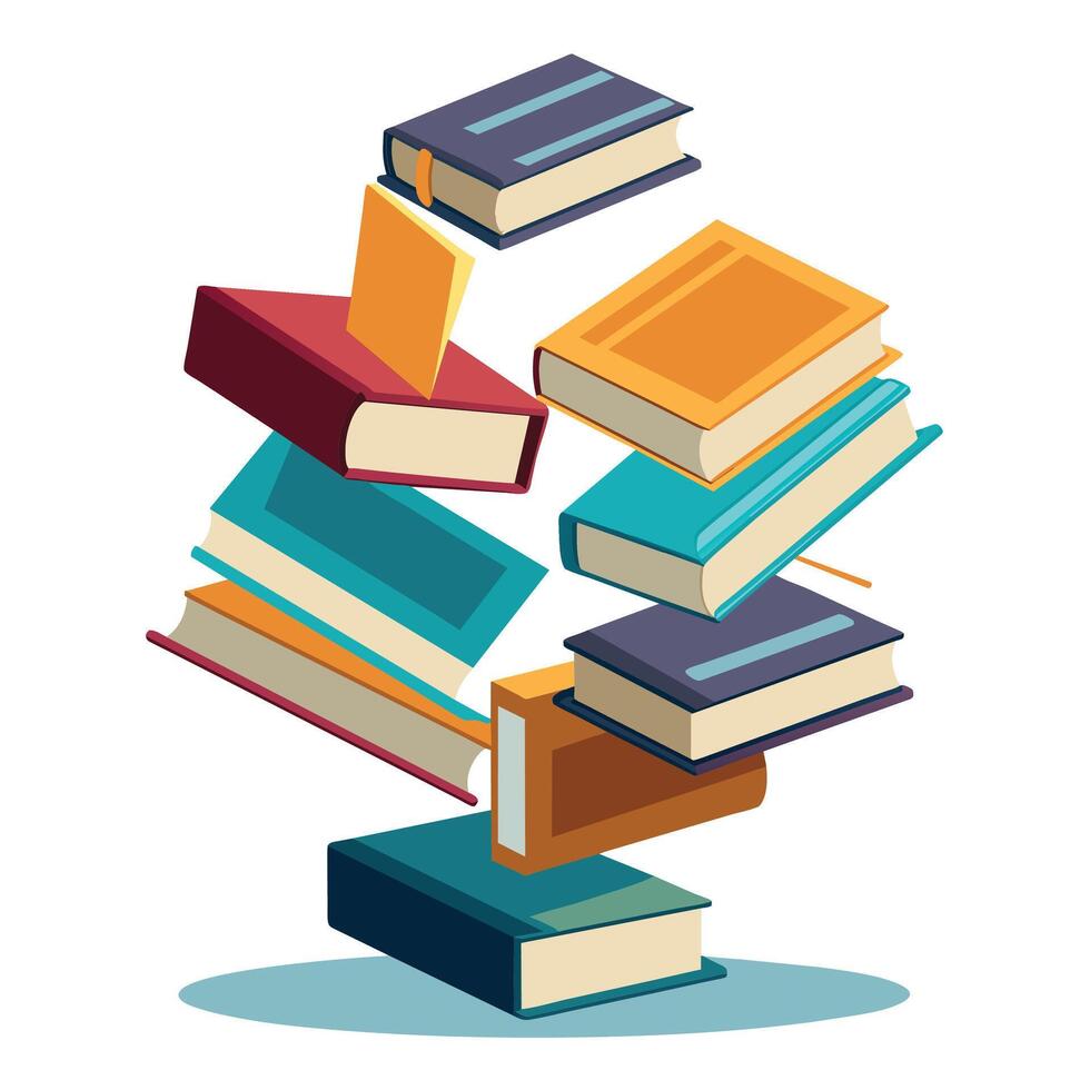Book stack Illustration concept vector