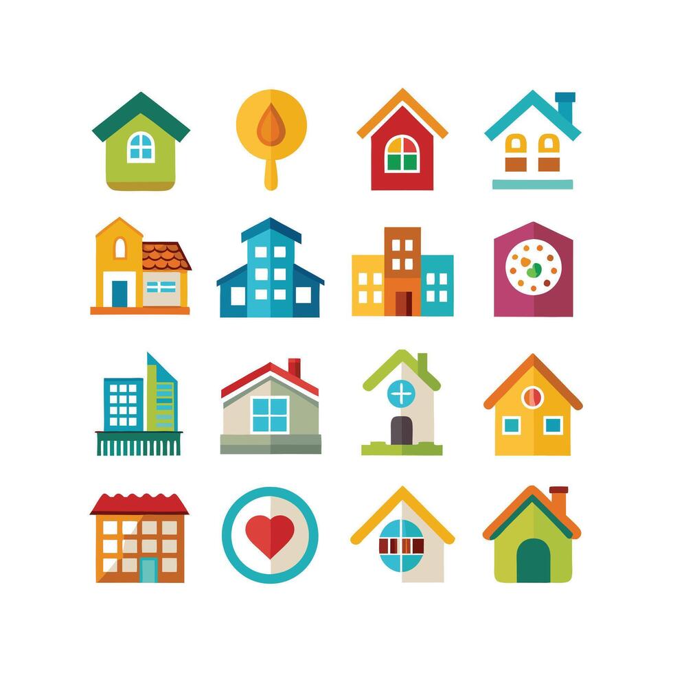 Home and Real Estate Icon Set Collection Illustration vector