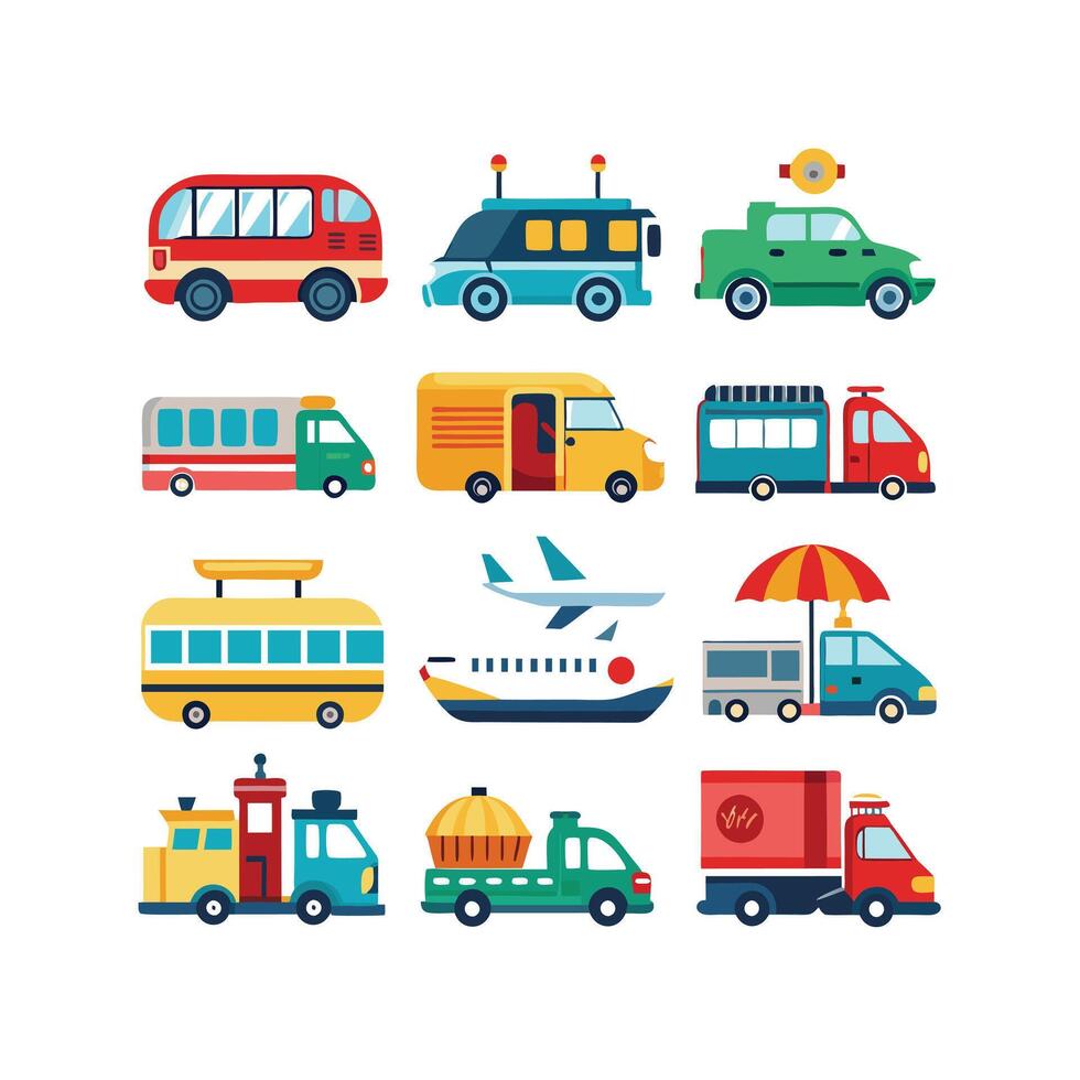 Transportation Icon Set Collection Illustration vector