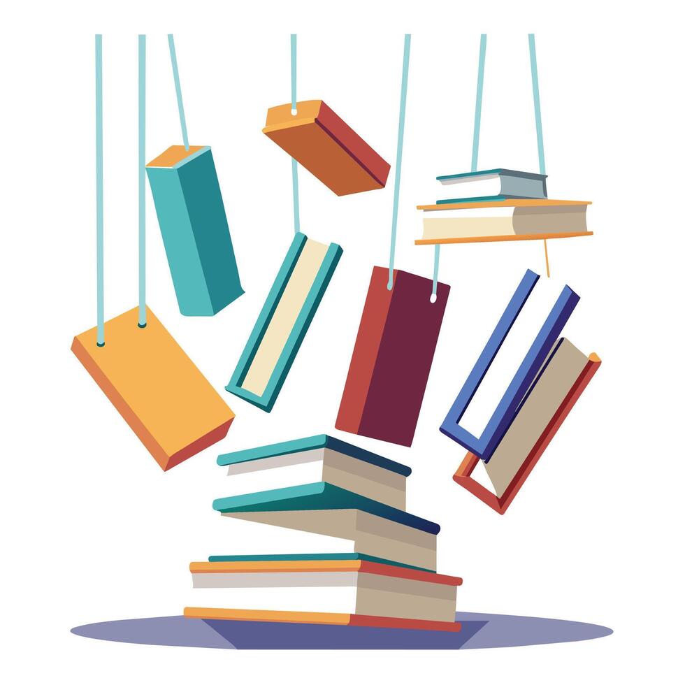 Book stack Illustration concept vector