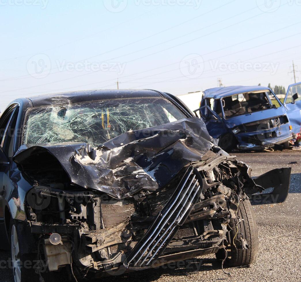 Restricted Highway After Car Crash Accident photo