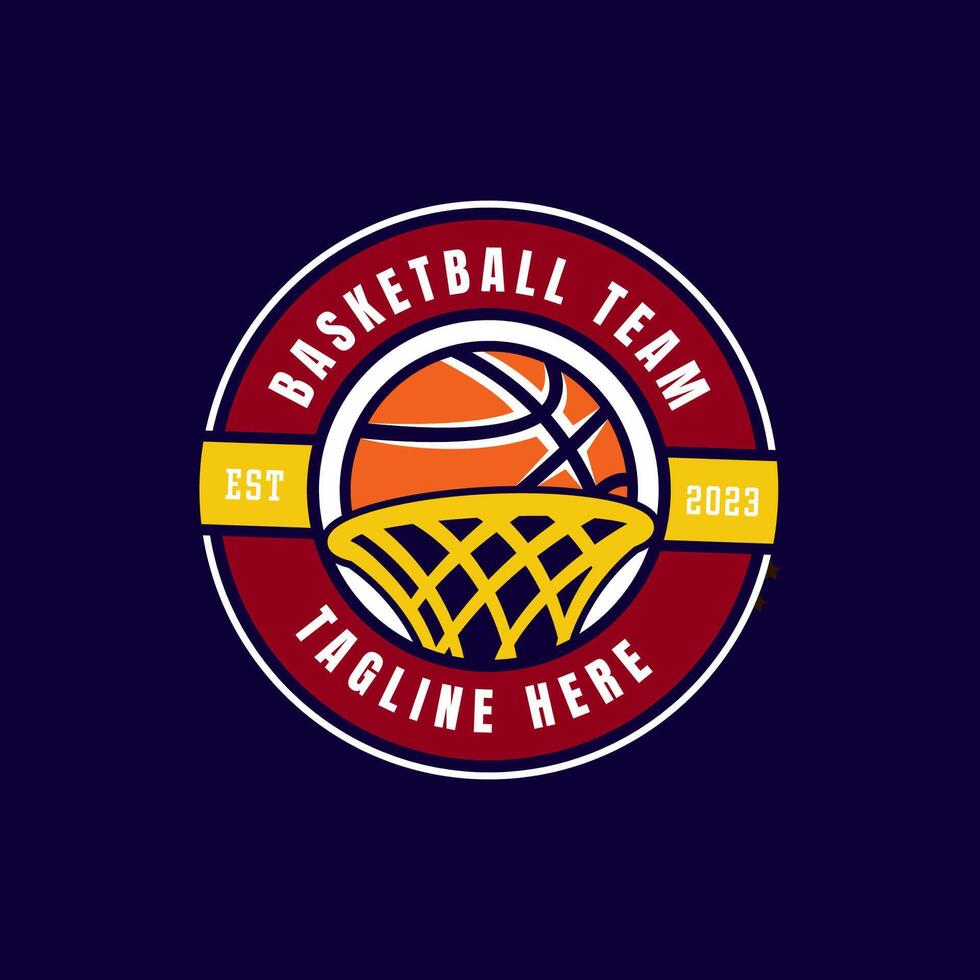 Basketball logo emblem design template simple style design vector