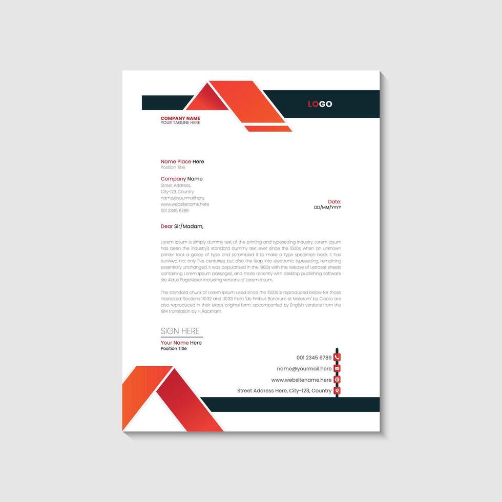 Letterhead Design Template vector