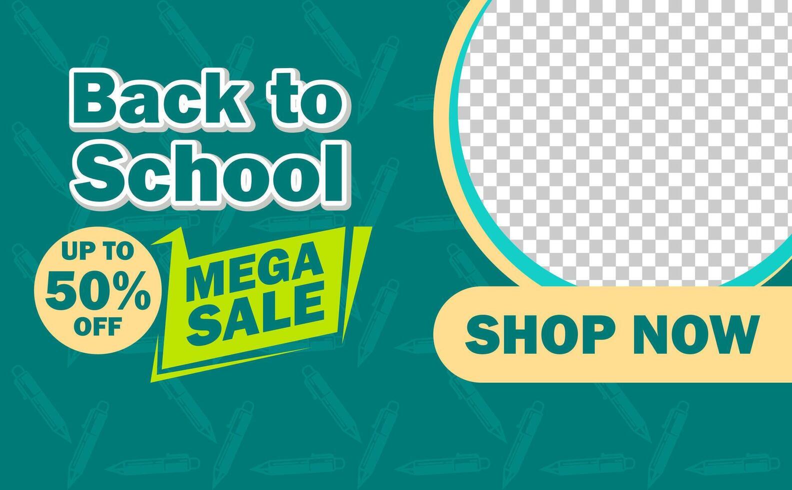 Back to school mega sale banner template. Perfect for promoting discounts and attracting customers. vector