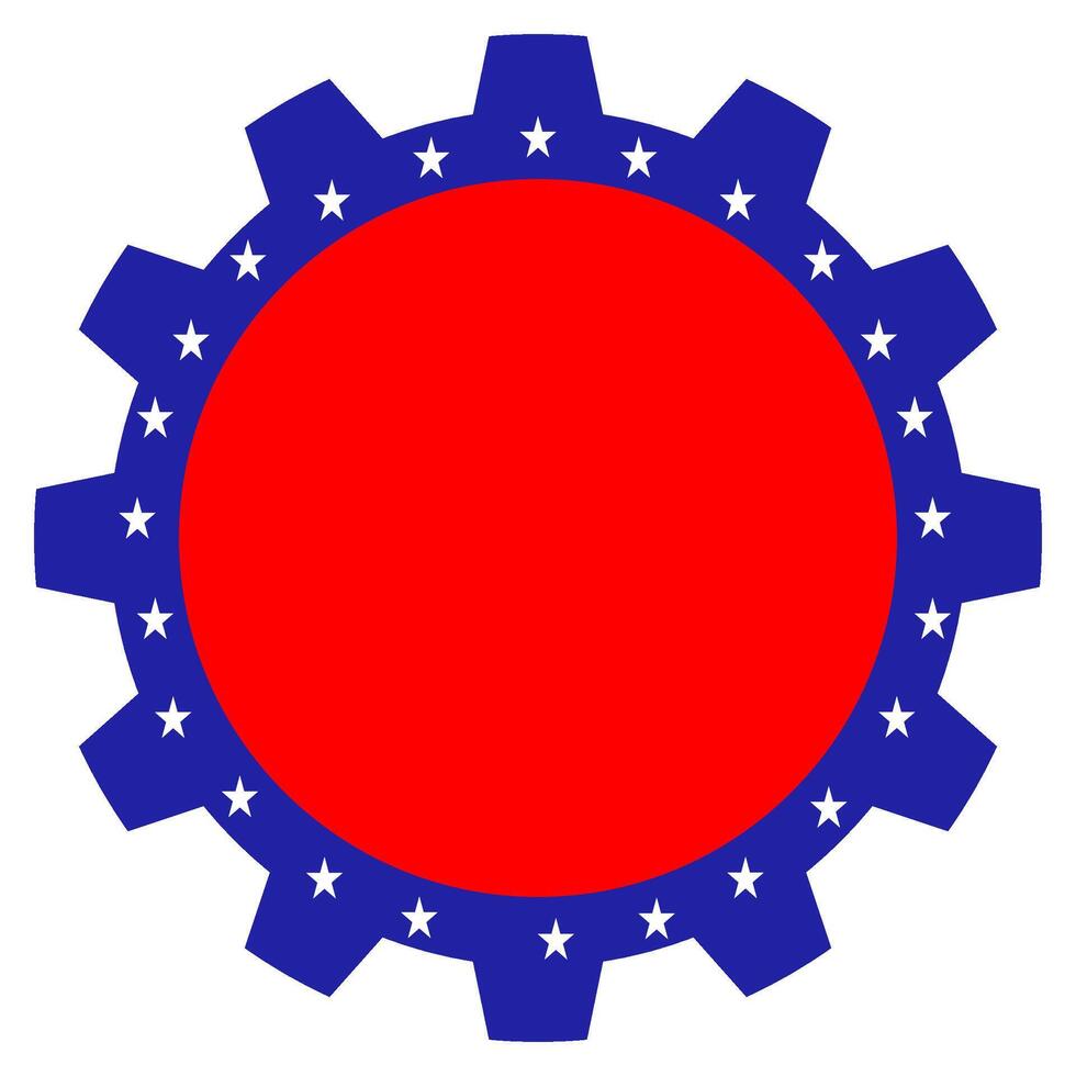 Colorful cogs of the United States flag vector