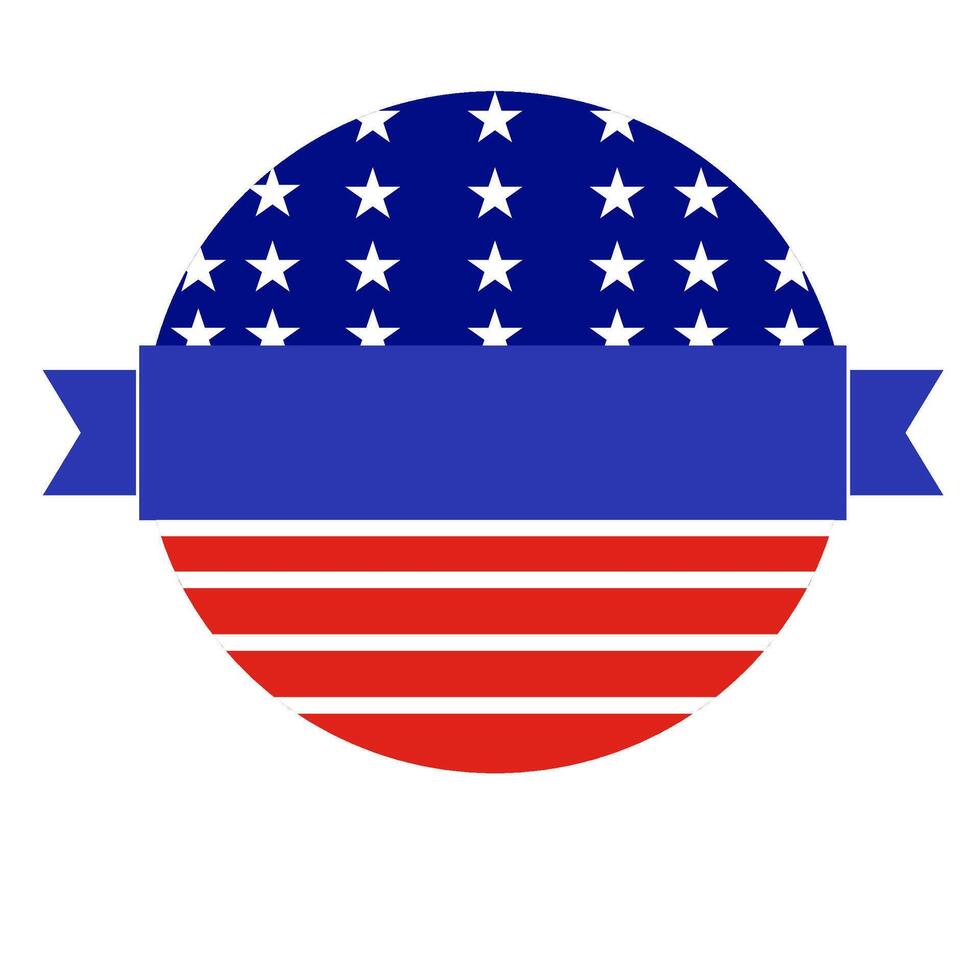Colorful circular shape of USA flag and bow shaped square frame vector