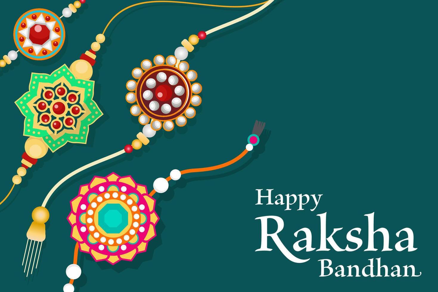 happy raksha bandhan festival background illustration in flat style vector