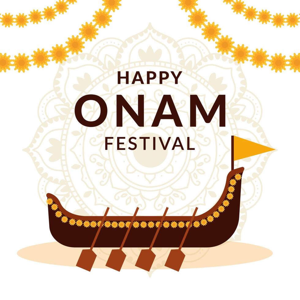 illustration for celebrate onam festival in flat style vector