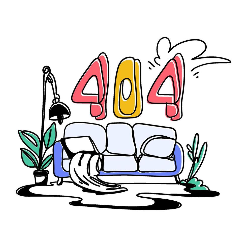 Elevate your website's visual aesthetics with flat illustration Empty Space 404 designs. Create a clean and user friendly error page that enhances your brand's image vector