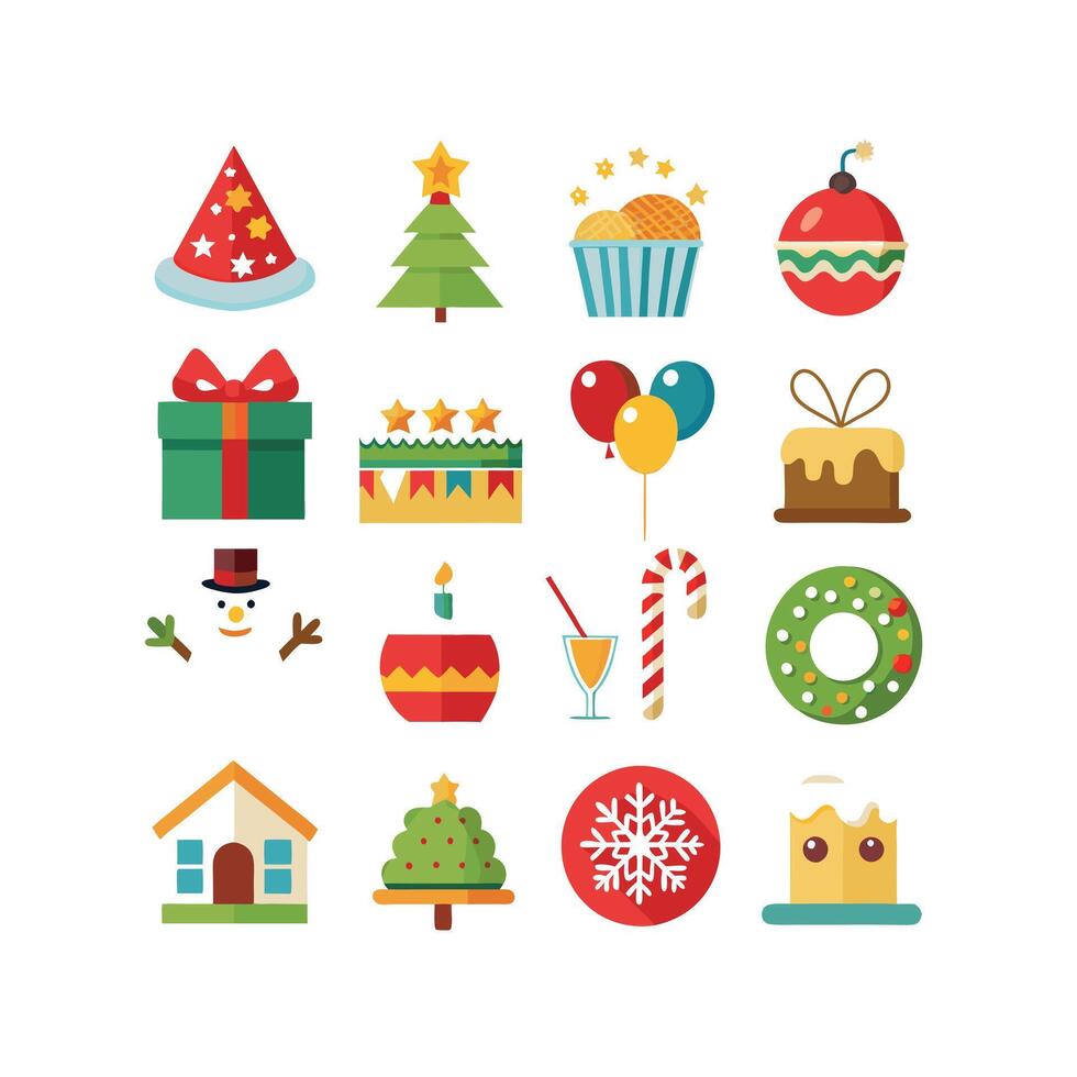 Holiday and Event Icon Set Collection Illustration vector