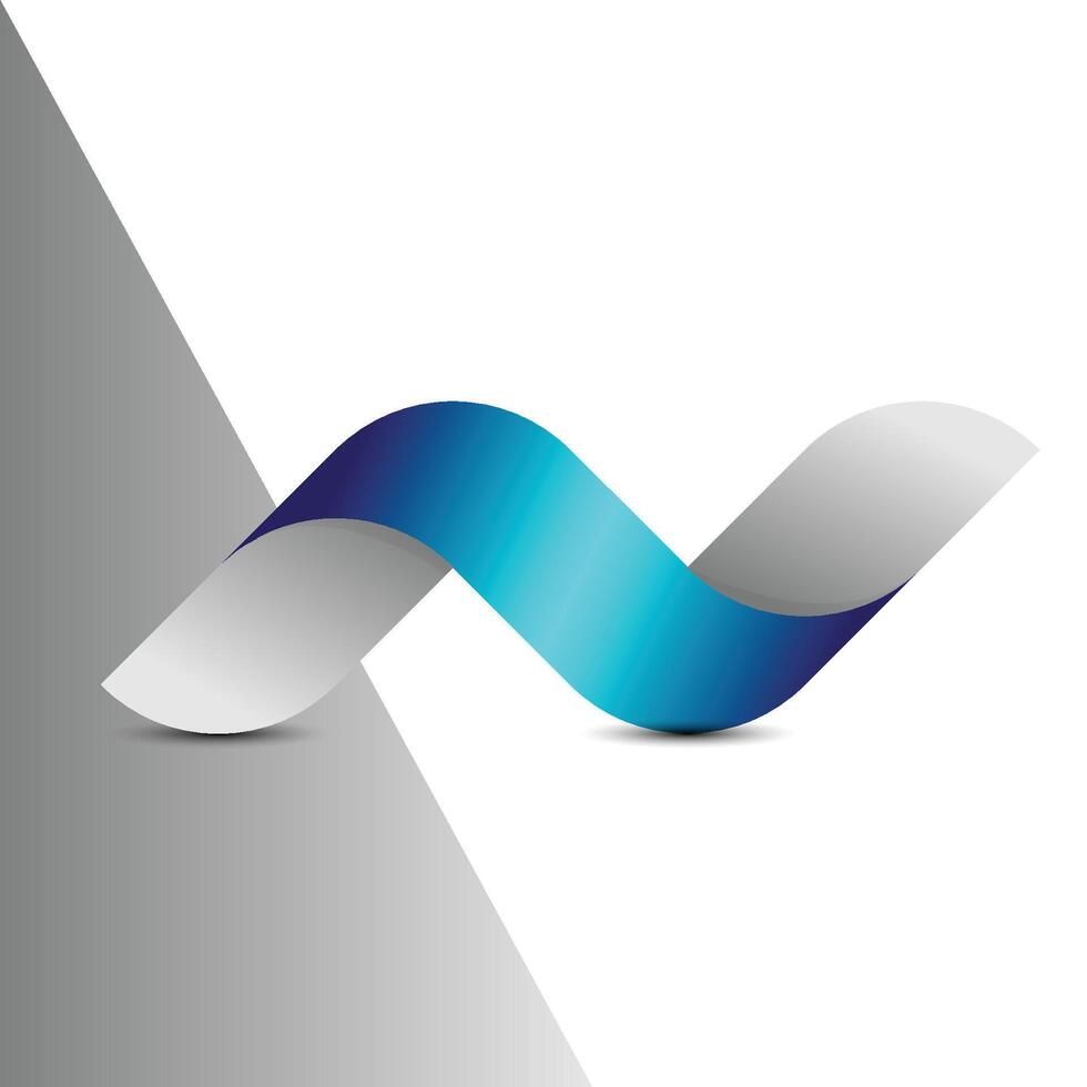 N Letter Shape symbol vector