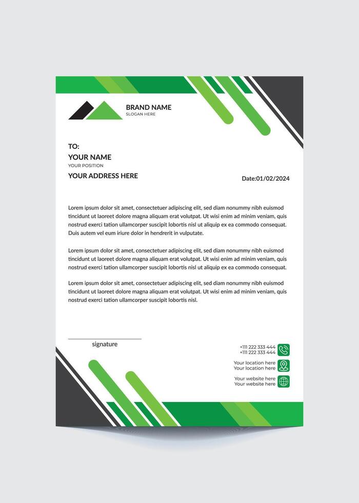 Unique and clean letterhead design template vector