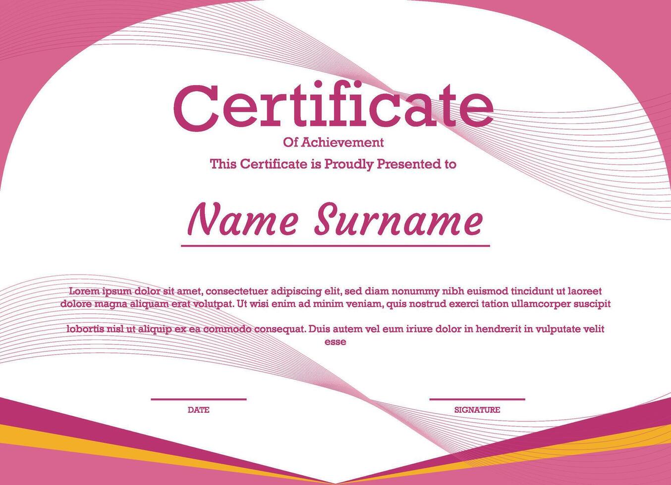 A4 size print-ready certificate layout design vector