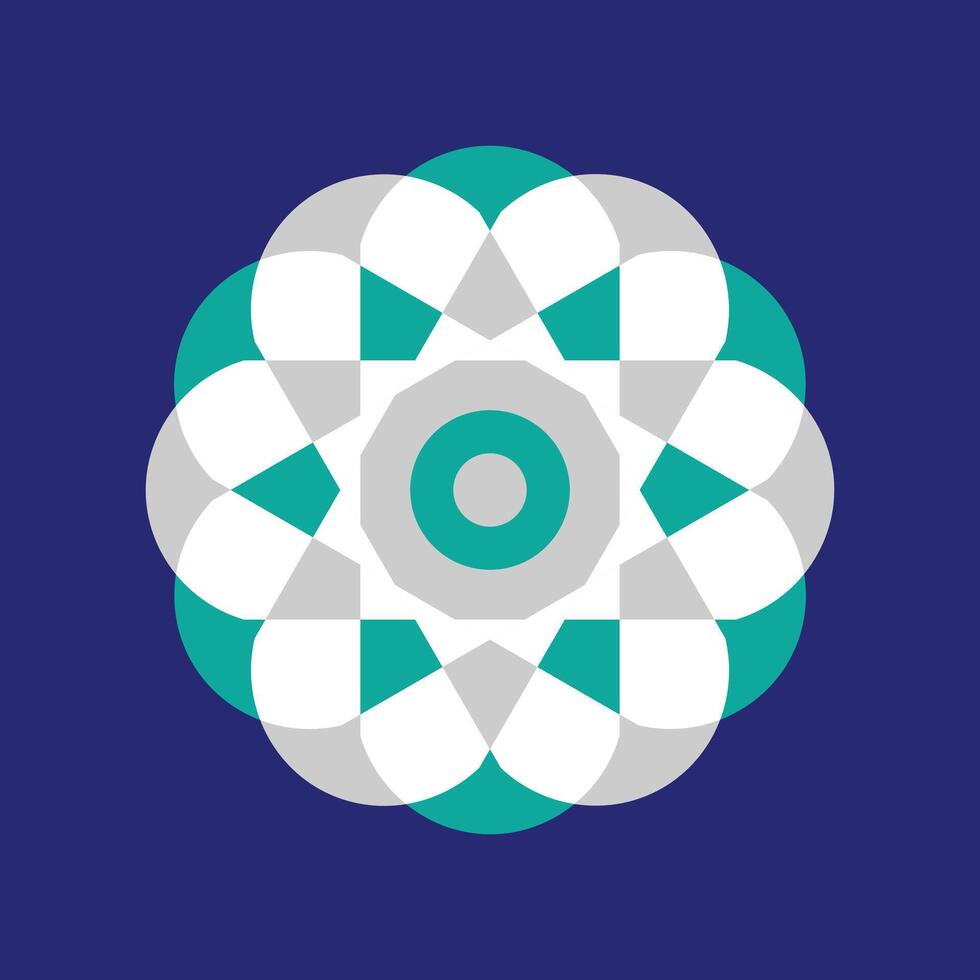 Geometric pattern green grey vector
