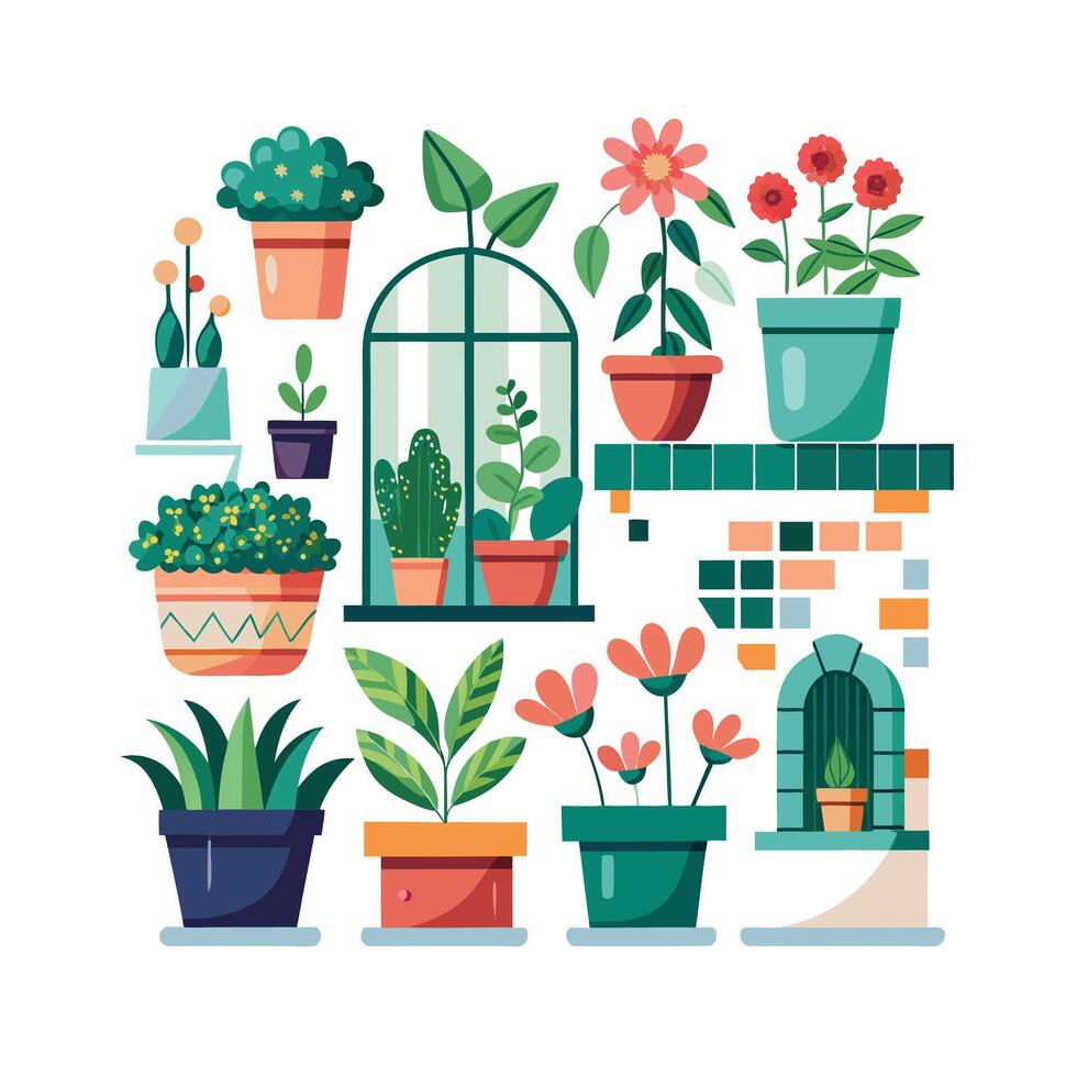 Flowerpot Houseplant Illustration vector