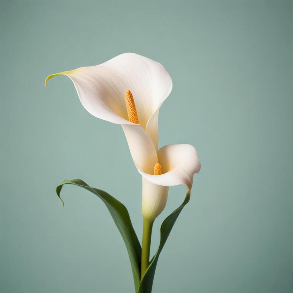 Calla flower with plain background cinematic view photo