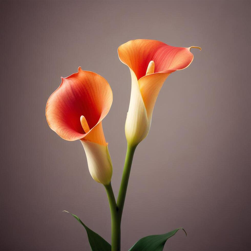 Calla flower with plain background cinematic view photo