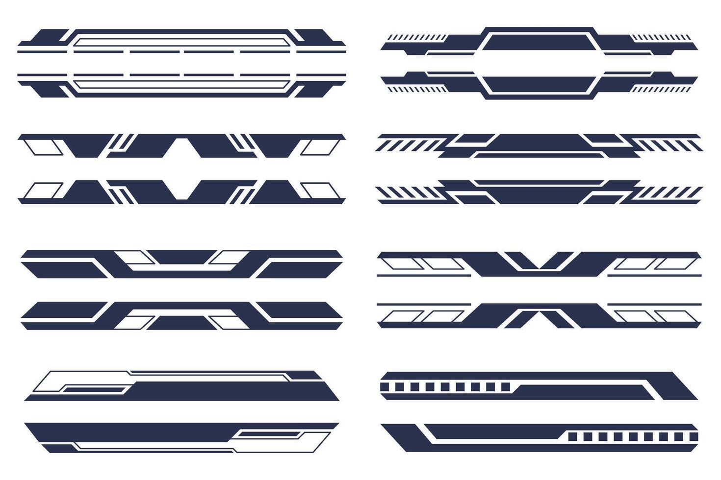 Modern tech border design pack for digital interfaces. Sci-fi ...