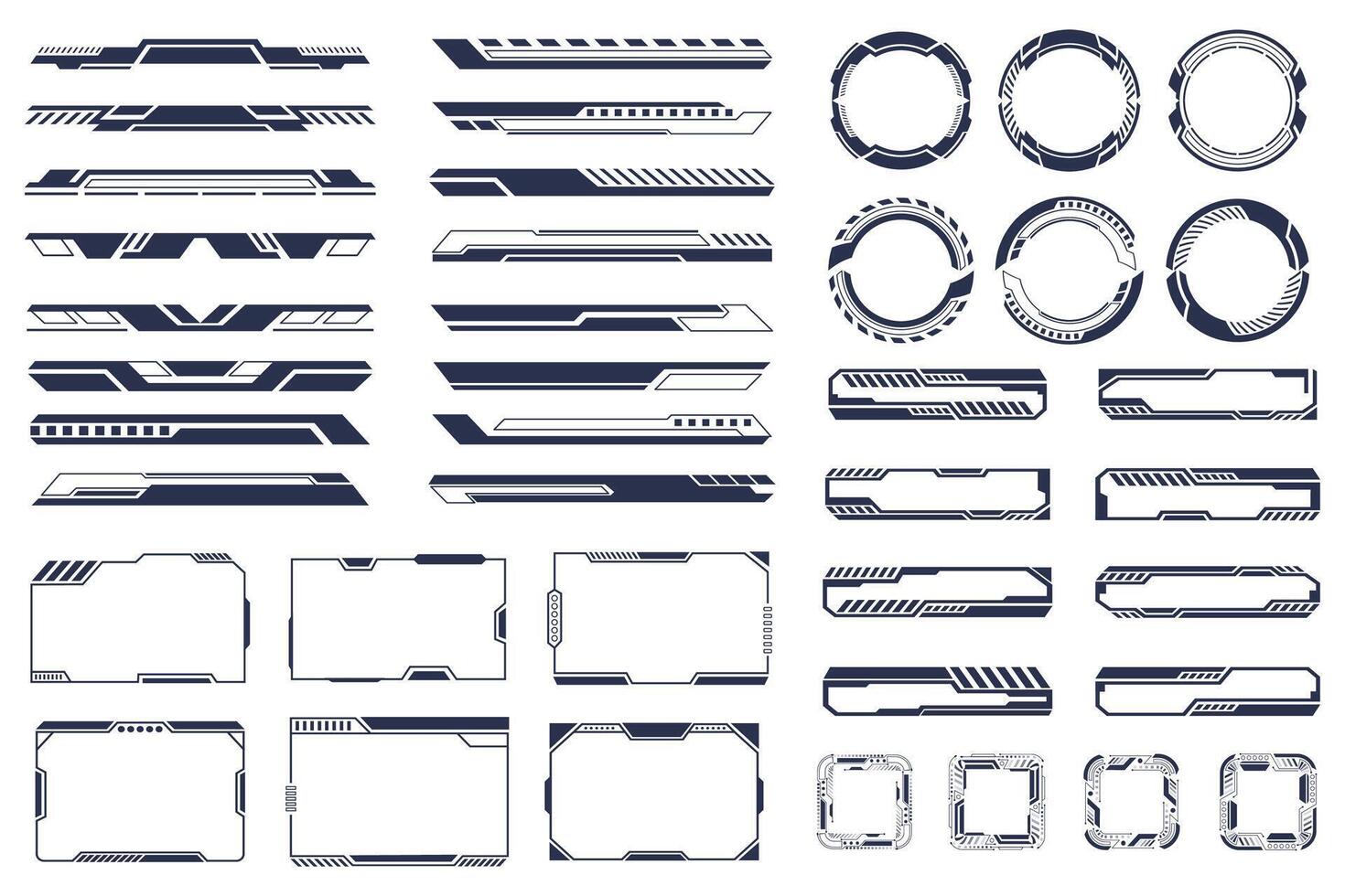 Sci-Fi Futuristic Interface Elements. High Tech HUD and GUI Components vector