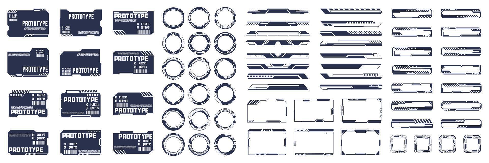Futuristic Interface Elements Set. High Tech Sci-Fi HUD and UI Design Components vector