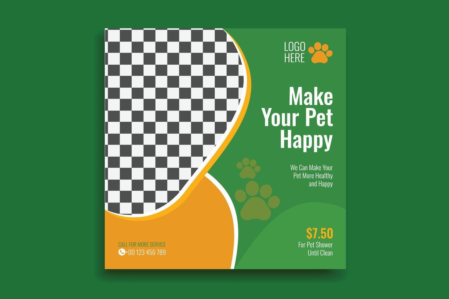 New social media template pet social media post design flyer premium web banner vector