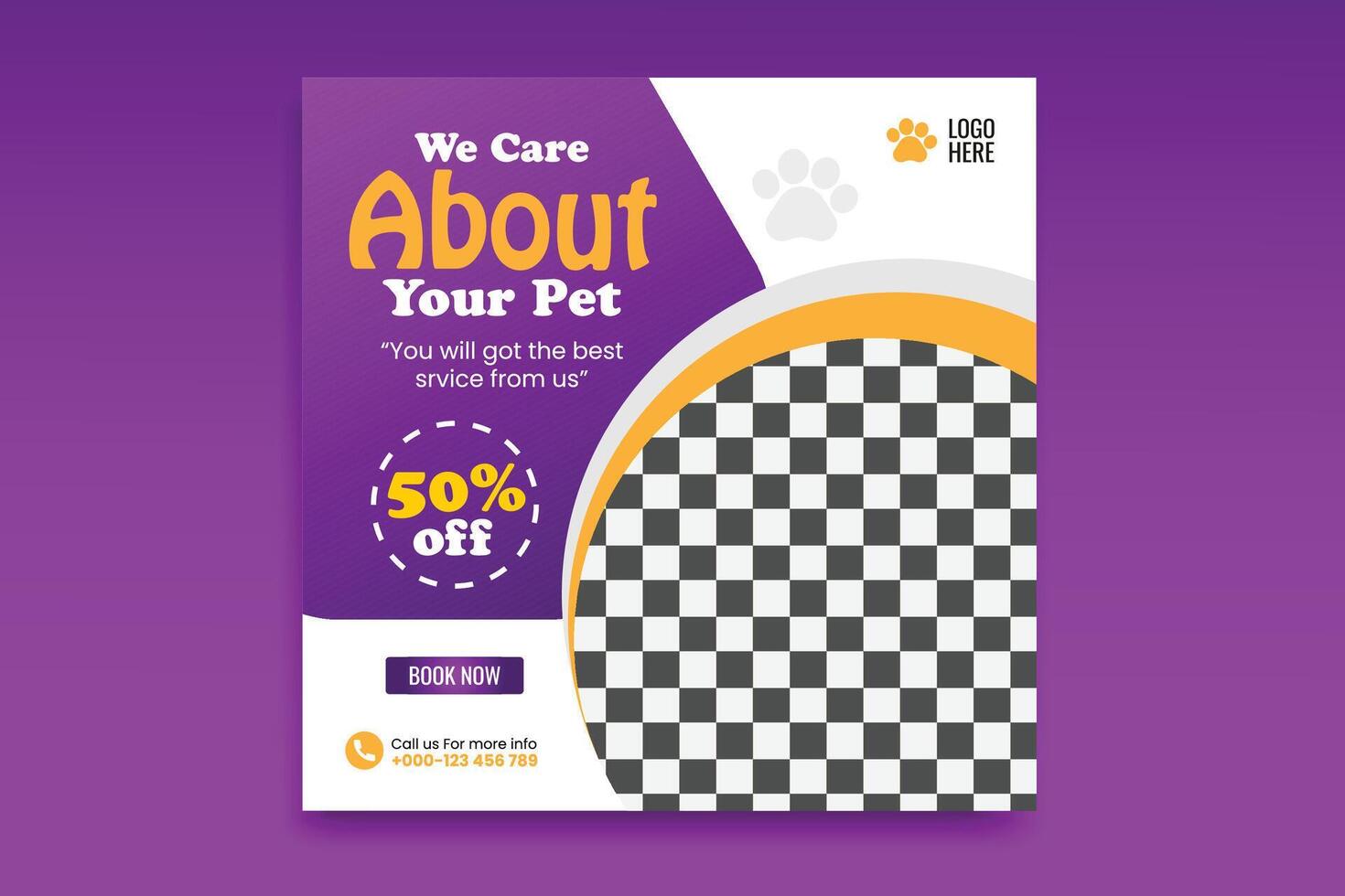 New social media template pet social media post design flyer premium web banner vector