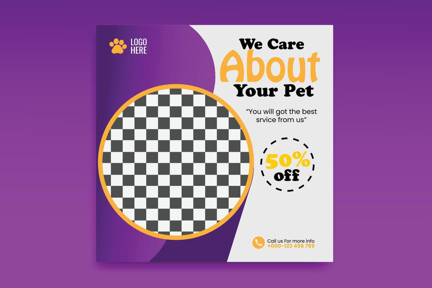 New social media template pet social media post design flyer premium web banner vector