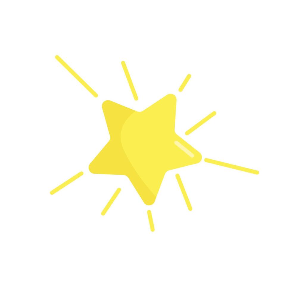 One golden star on a white background. vector